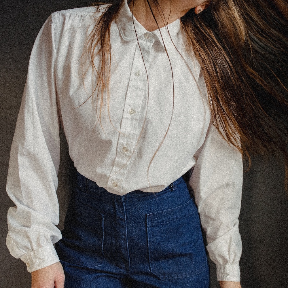 Vintage L.L. Bean Peter Pan Collar Button Up Shirt